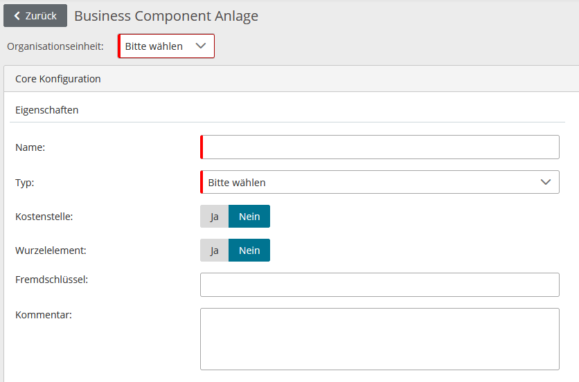 Abbildung: Business Services - Create Component
