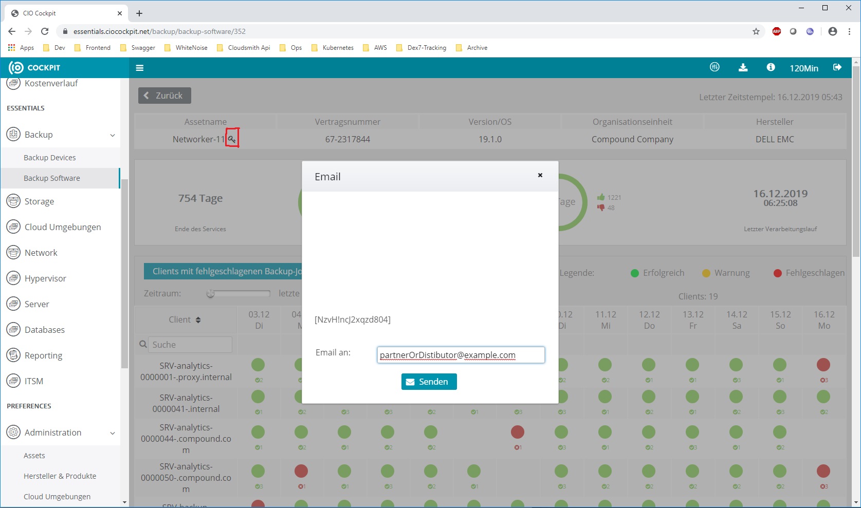 Figure: Asset Details - Retrieve system key