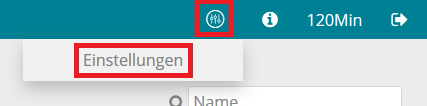 Figure: Open settings 