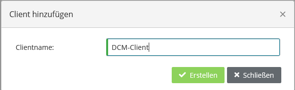 Abbildung: Formular zur Anlage eines OAuth Clients